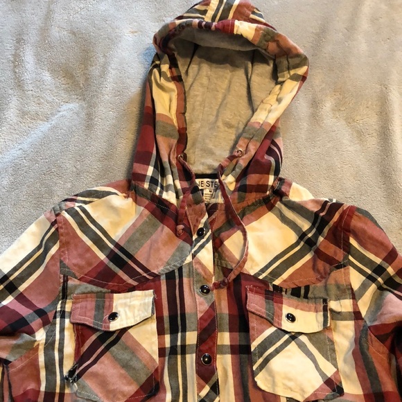 Jrs Plaid shirt hoodie - Picture 2 of 5